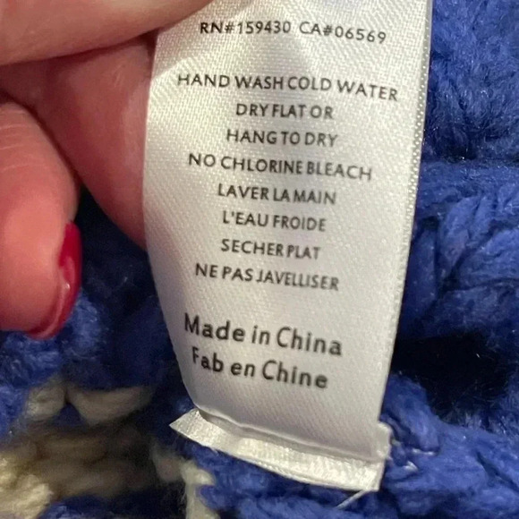 NWT Elan Cassidy Striped Sweater, Chunky, Relaxed, Black, Cream, Royal Blue, S - Picture 7 of 15